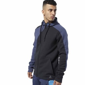 Reebok One Series Training Colorblock Kapuzenpullover Herren - Schwarz/Navy - DE 406-WNO